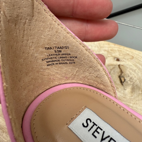 Steve Madden Tiaa Block Heeled Sandal Ankle Strap Pink Patent Leather 9.5 NWOT - Picture 8 of 9